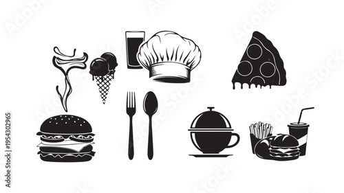 Kitchen Utensils Icons Set  Cooking Tools Vector Collection