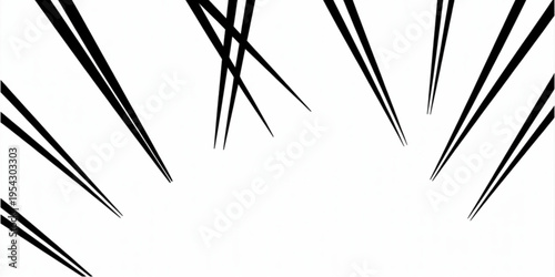 Black angular speed lines radiating from the center to create a dynamic manga style focal point Vector