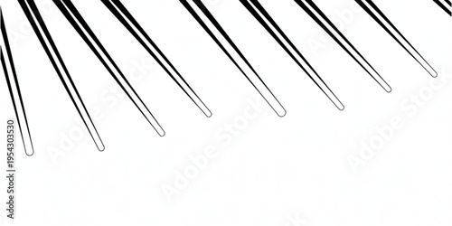 Abstract graphic element featuring a series of thin parallel black lines arranged in a radial arc Vector