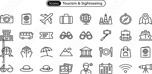 Essential vector line icon collection for business meetings, office work, communication, and collaboration, suitable for web, app, and presentation design