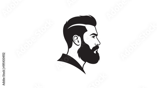 Bearded Man Profile Silhouette Male Face Icon