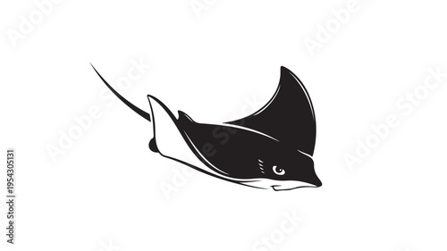 Stingray Fish Silhouette Marine Animal Vector