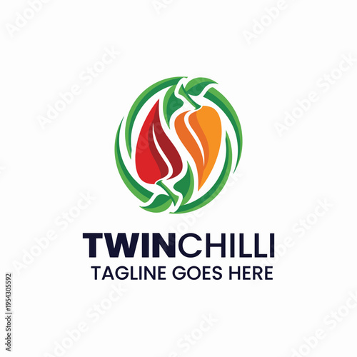This dynamic image illustrates two vibrant chili peppers intertwined, symbolizing flavor, passion, and the zest of life, ideal for food-related branding and culinary themes.