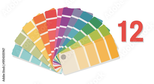Color palette fan showing a spectrum of vibrant hues, perfect for design inspiration and creative projects