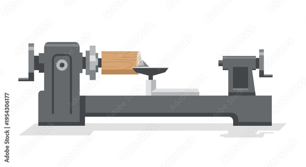 Fototapeta premium Woodworking Lathe for Turning and Shaping Cylindrical Objects