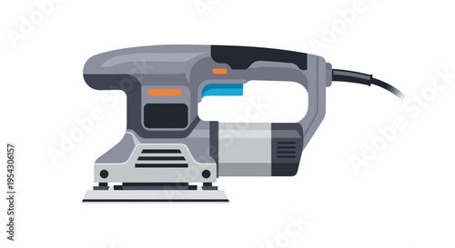 Vector illustration of a power sanding tool for smoothing surfaces, perfect for DIY and woodworking projects