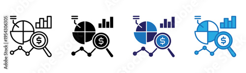Analytics Icon Multi Style Vector Illustration