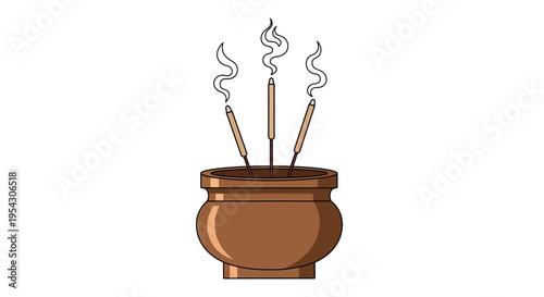 Incense burner with smoke for relaxation and meditation, a symbol of peace and spirituality