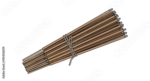 Bundled Incense Sticks Tied with Twine, Representing Aromatherapy and Serenity