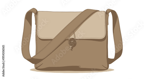 A detailed illustration of a messenger bag, perfect for conveying a sense of practical style and everyday use