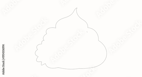Minimalist vector outline of an abstract, whimsical mound shape, presenting a versatile graphic element suitable for modern design projects and lighthearted themes