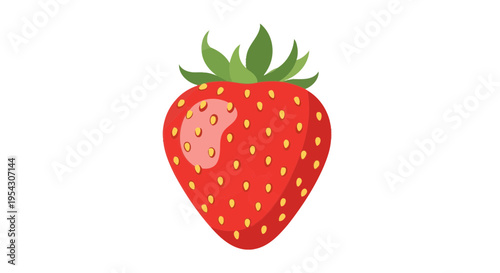 Vibrant red strawberry with fresh green leaves, symbolizing summer's sweet bounty and nature's delightful goodness for a healthy and refreshing treat