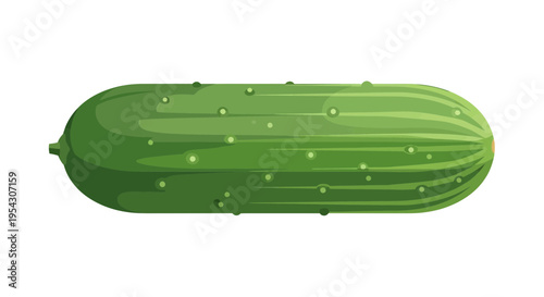 Fresh green cucumber illustration, a crisp and healthy vegetable, embodying natural goodness, ideal for refreshing salads, nutritious snacks, promoting a balanced diet