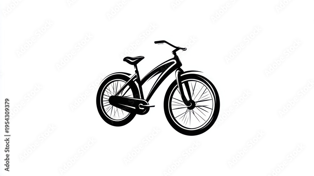 Fototapeta premium Elegant Black Bicycle Icon with Simple Design for Modern Lifestyle