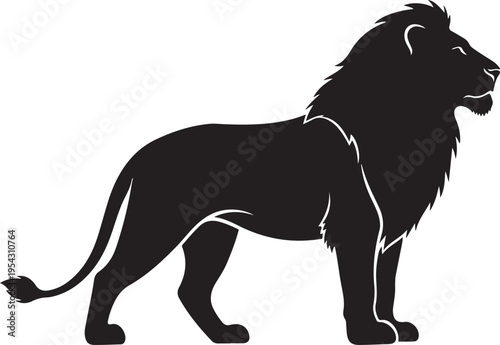 Black lion silhouette vector