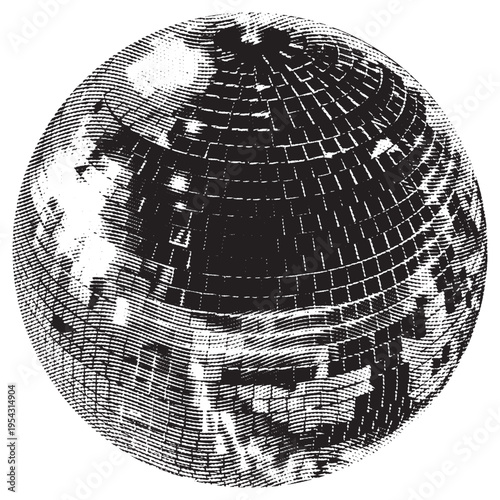 disco ball isolated on white	
