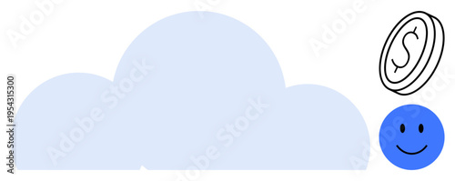 Cloud computing concept. Cloud computing for digital storage, finance, and online transactions. Cloud computing enhances data security, user convenience, and scalability. For fintech, tech