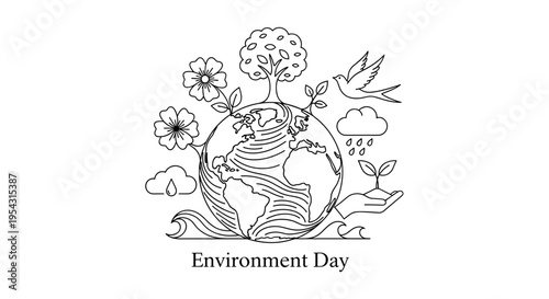 Protecting planet earth with nature elements environment day concept