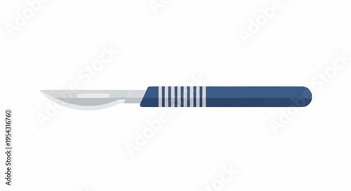 A blue handled utility knife.