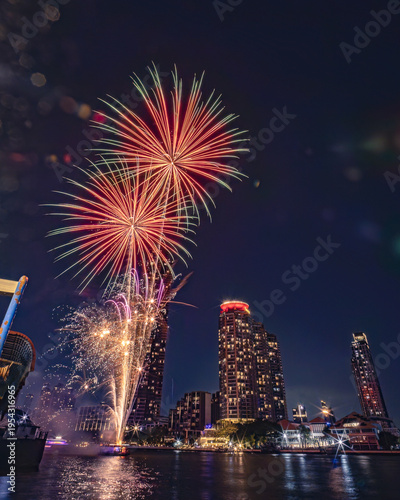 fireworks over the river