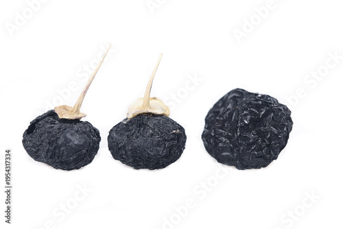 Dried Black Wolfberries from Qinghai - Studio Still Life Photography on White Background