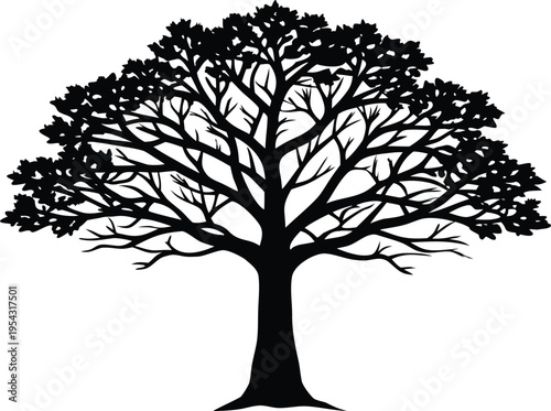 tree silhouette icon isolated on white background.