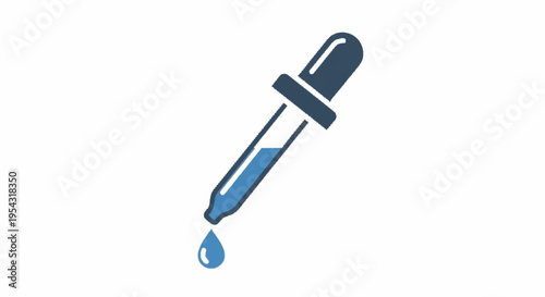 A dropper with a single blue drop.