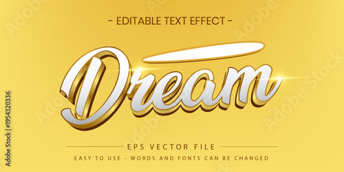 Dream Luxury Golden Script Text Effect Vector