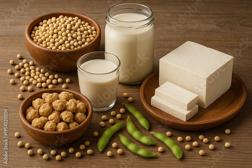 Soy products stock photo 