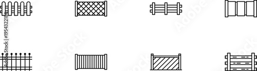 Fence Line Icon Set