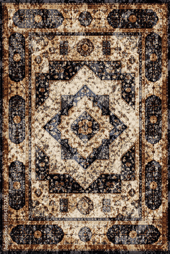 Folk style traditional printed Carpet with trending colors and texture in high resolution
