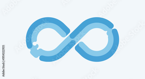 Infinite loop icon in cool blue tones symbolizing endless possibilities and continuous cycles