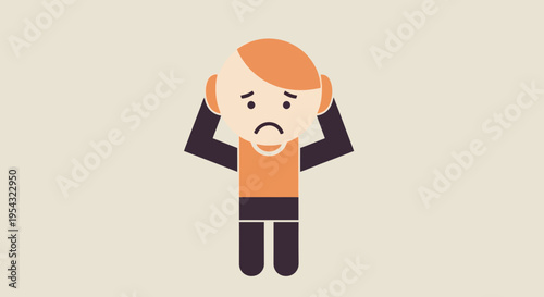 Illustration of a person with head in hands, showing distress or despair
