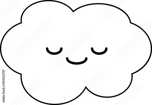 단순 감정 아이콘 구름 모양의 잠을 자는 하트