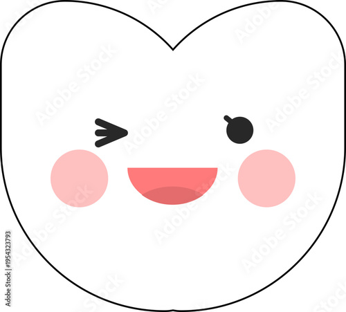 단순 감정 아이콘 하트 모양의 윙크하는 하트