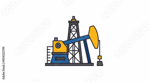 An oil pumpjack in a field.