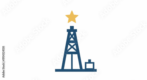 Icon of an oil rig with a star.