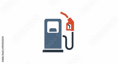 Fuel pump nozzle icon for gasoline station.