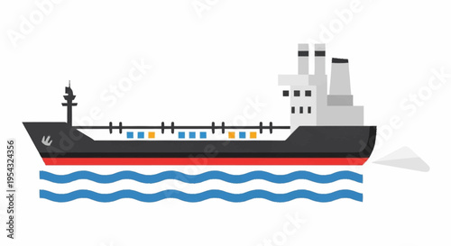 Illustration of a large cargo ship.