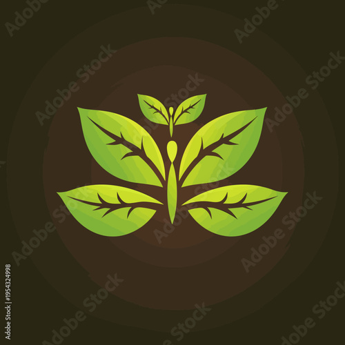 Green leaf butterfly logo design for environmentally conscious businesses