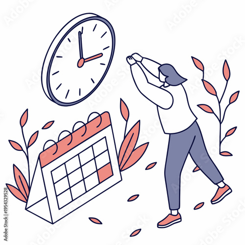 Daylight Saving Time Begins 2026 concept banner. Vector illustration of clock and info with calendar date of changing time in march 29. Spring Forward Time illustration banner. Change clocks ahead