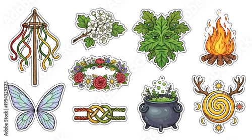 Collection of various pagan and witchcraft symbols