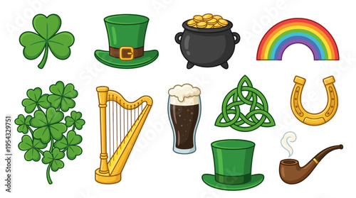 St patricks day icons and symbols