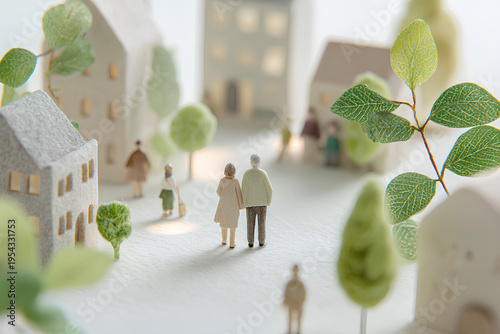 暖かな灯りに包まれ自然と共生するサステナブルな街づくりの風景