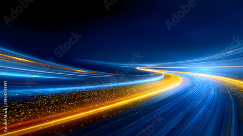 Abstract Light Trails Speed Motion Futuristic Technology Background
