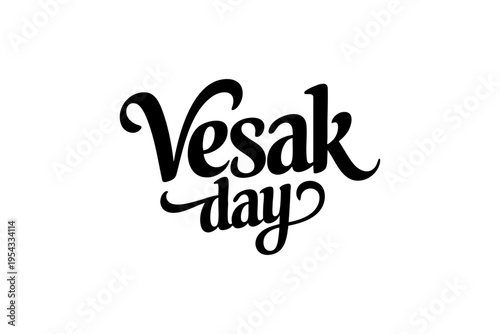 Vesak Day Typography Hand Lettering Buddhist Festival Vector