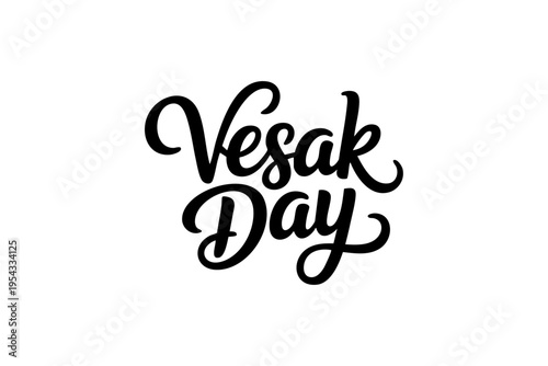 Vesak Day Typography Buddhist Festival Lettering Vector