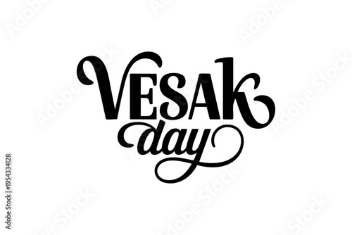 Vesak Day Typography Hand Lettering Buddhist Festival Vector