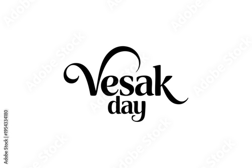 Vesak Day Typography Hand Lettering Buddhist Festival Vector