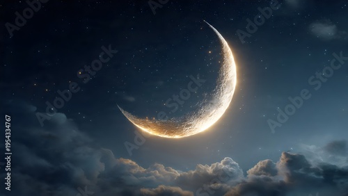 Glowing Moon Night Sky Background